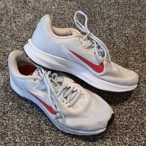 Nike White and Red Athletic Sneakers